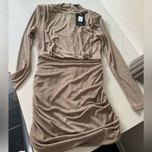 Gold new with tags long sleeve fashion nova dress